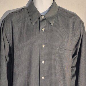 Geoffrey Beene dress shirt, grey/white micro checks, wrinkle free, 17/36-37